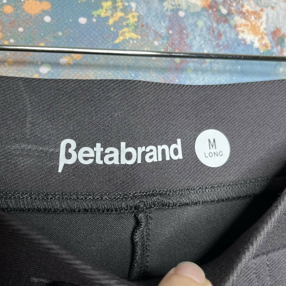 Betabrand Size Medium Long Pants Utility Skinny Leg Slate Gray Twill Pull On - Picture 4 of 7